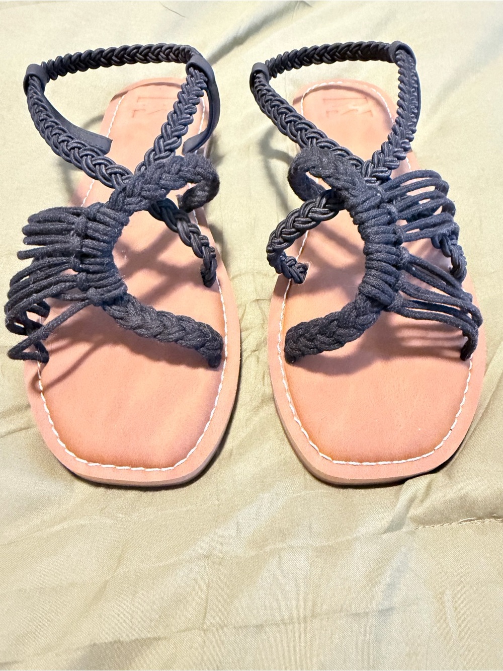 Billabong Lynn Braided Sandals Black Women’s 7 NWOT